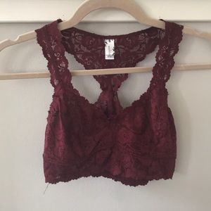 Dark Red Lace Bralet (small)